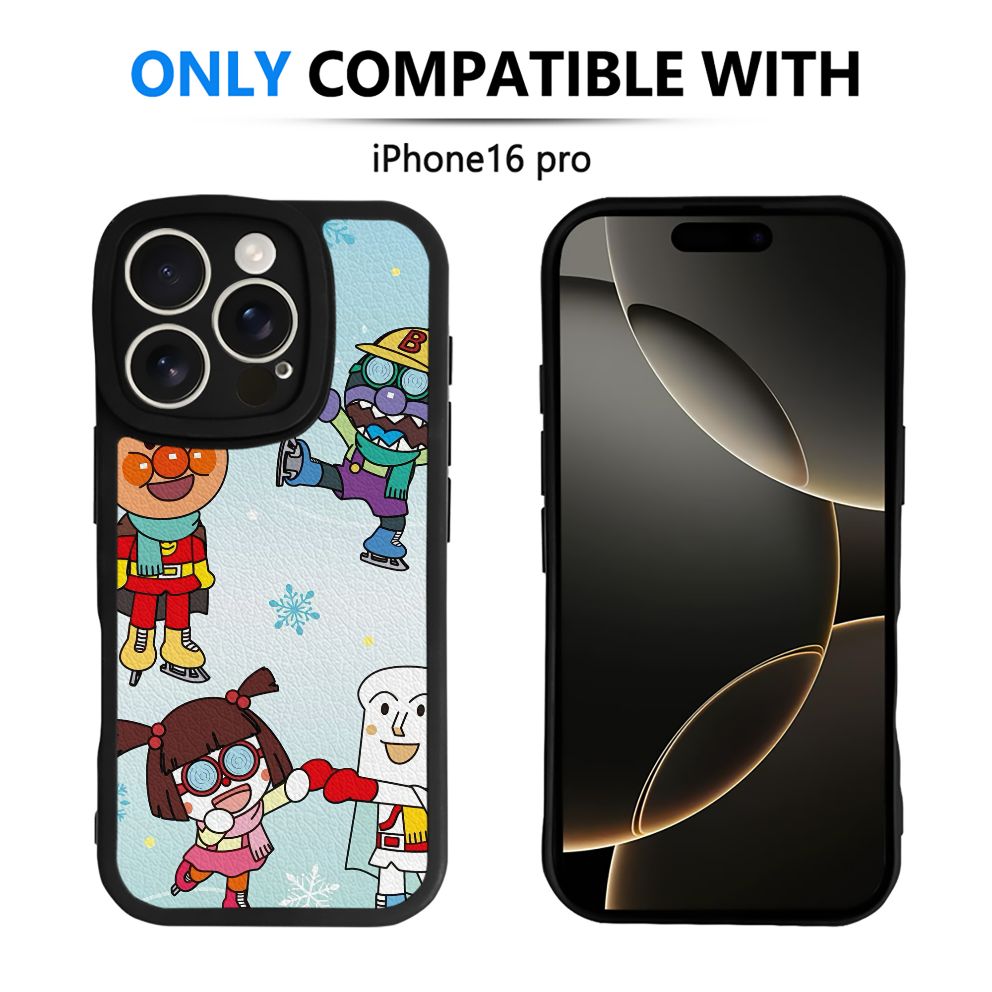 （画像用） アンパンマン Anpanman 【iPhone 16シリーズ対応】シリコンスマホケース（レザー調） 材質：シリコン